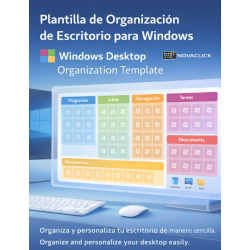 Descarga una plantilla digital para organizar tu escritorio Windows con un diseño moderno, limpio y perfecto para gaming, estudi