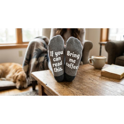 calcetines con mensaje en la planta del pie personalizable.