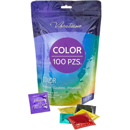 Paquete de condones masculinos de colores