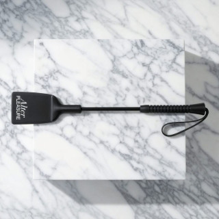 Black leather personalised riding crop (BDSM)