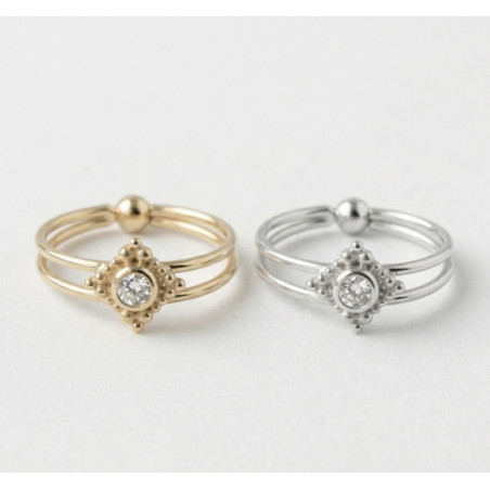Anello per doppia narice con diamante