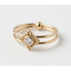 Doppelter Nasenring mit Diamant