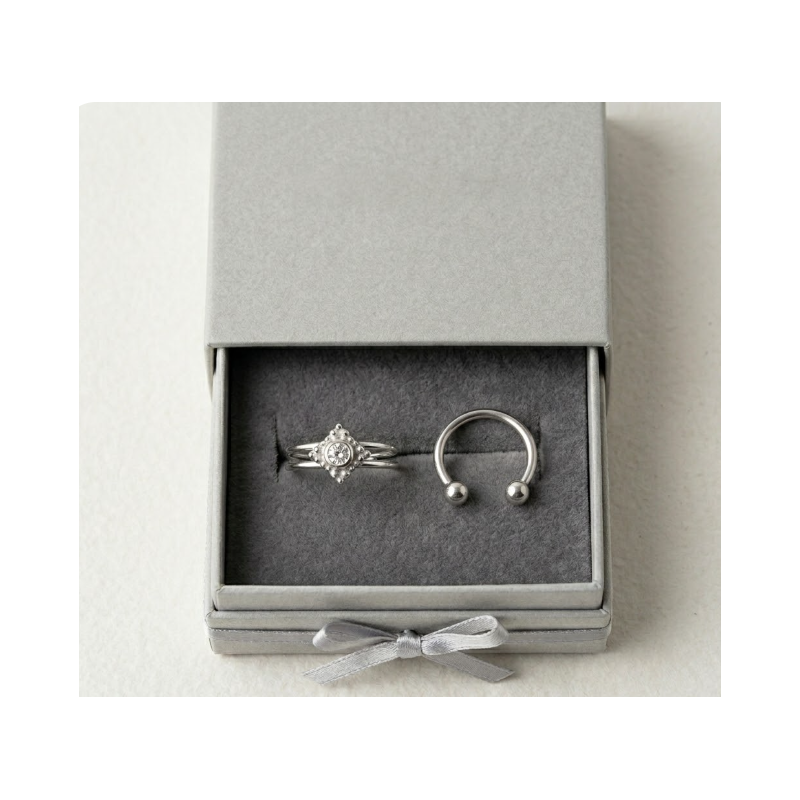 Silbernes Nasenpiercing-Set | Elegantes Design und hohe Qualität