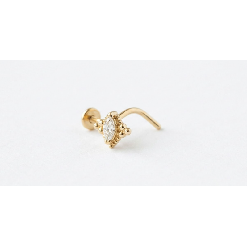 Piercing all'elice con chiusura piatta - Oro e argento