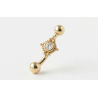 Gebogenes Rook-Piercing mit Diamant