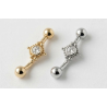 Piercing Rook Curvo con Brillante