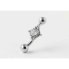Gebogenes Rook-Piercing mit Diamant
