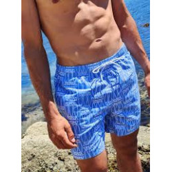 Men's blue patterned swimsuit