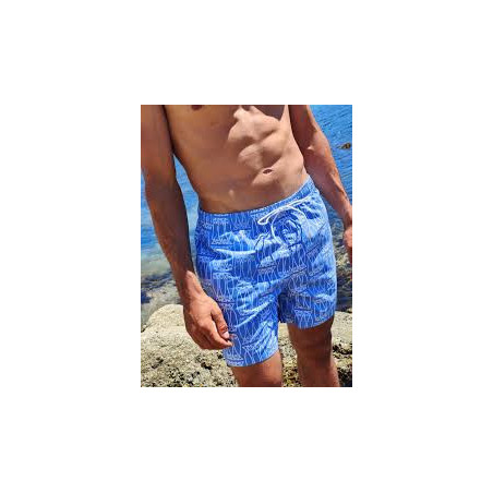 Bañador hombre azul estampado