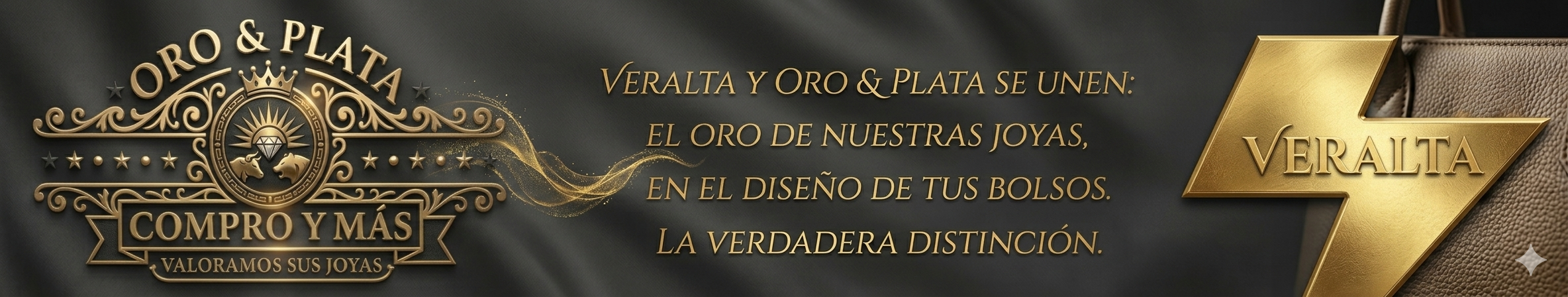 La unión de nuestras tiendas. Productos con más calidad. El oro y la plata de nuestro logo en los bolso serán piezas únicas creadas por ellos.  