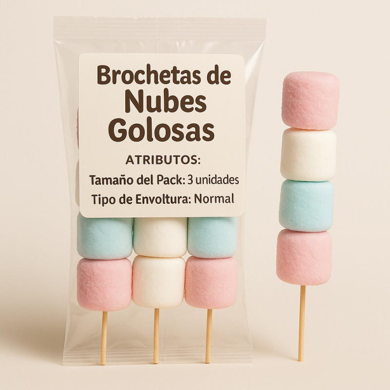 "ATRIBUTOS" Brochetas de Nubes Golosas "ATRIBUTOS" Brochetas de Nubes Golosas