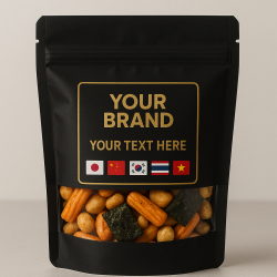 "PERSONALIZABLE" Asian Savory Snack Mix – Resealable Pouch 100g