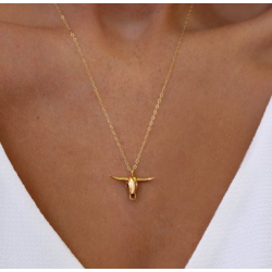 Collar Cow dorado minimalista | Bella joyas