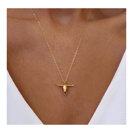 Collar Cow dorado minimalista | Bella joyas