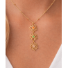 Collar flores dorado con detalles de color | Bella joyas