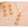 Pack flores collar y pendientes dorados | Bella joyas