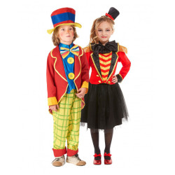 Disfraz de pareja de Madame Loyal y payaso