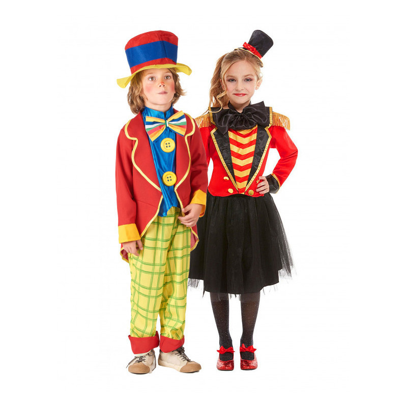 Disfraz de pareja de Madame Loyal y payaso