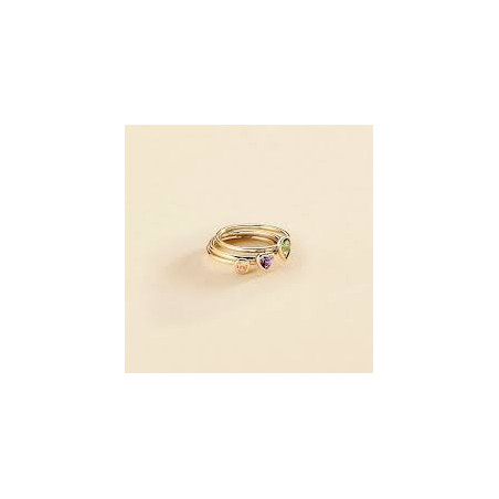 Anillo pedrería tricolor