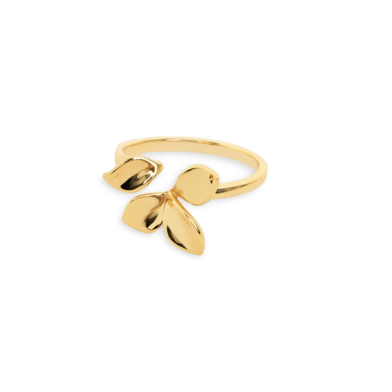 Anillo flor dorado