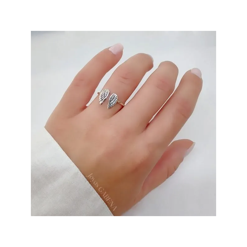 Anillo alas plata